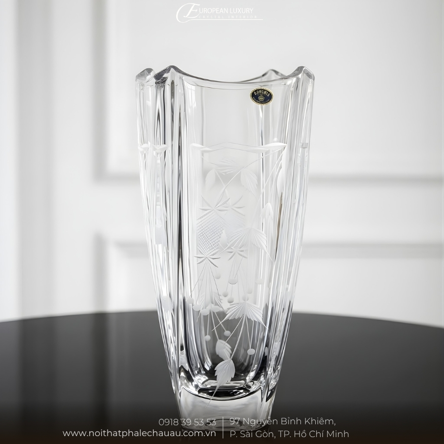 Bình cao 30.5cm mài hoa dâu