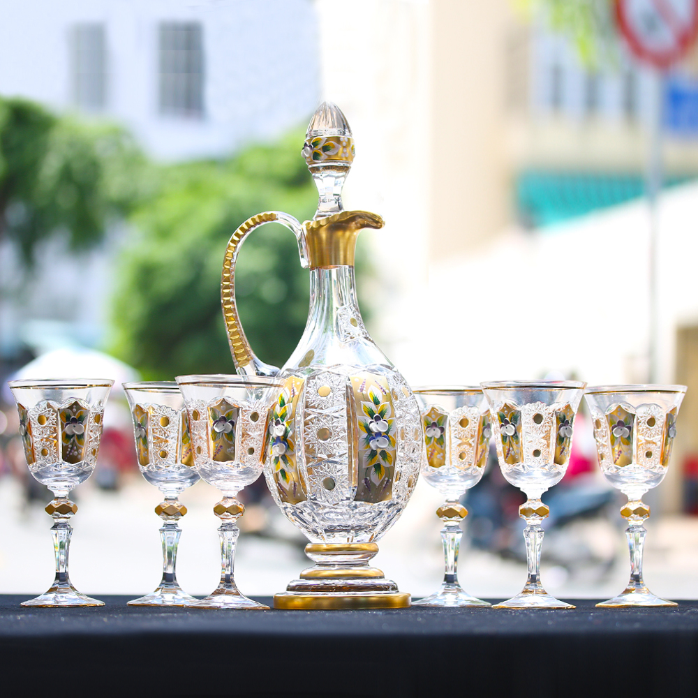 Bộ Bình Ly Pha Lê Mạ Vàng 99999_45010_72C31_140