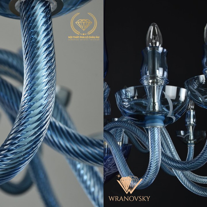 đèn chùm pha lê màu